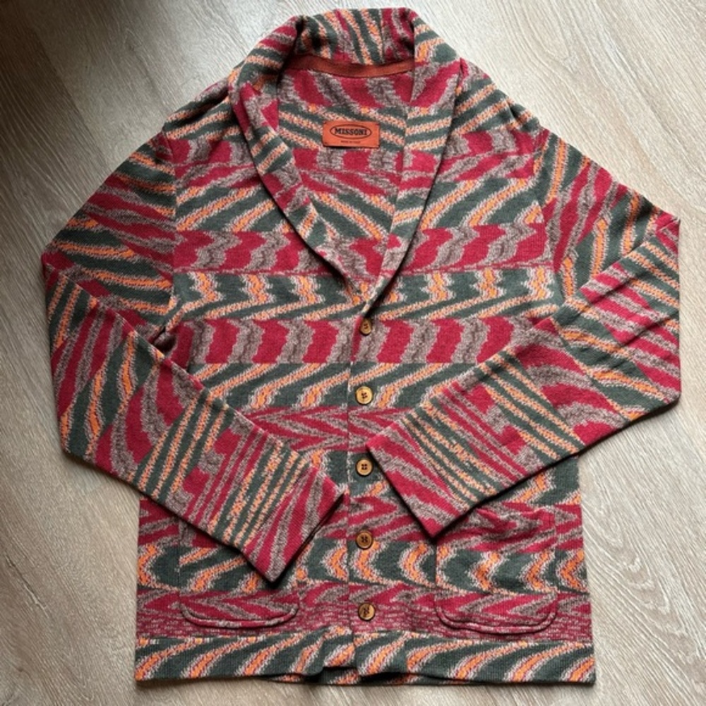 Missoni Vibrant Pattern Multicolor Patterned Cardigan size M